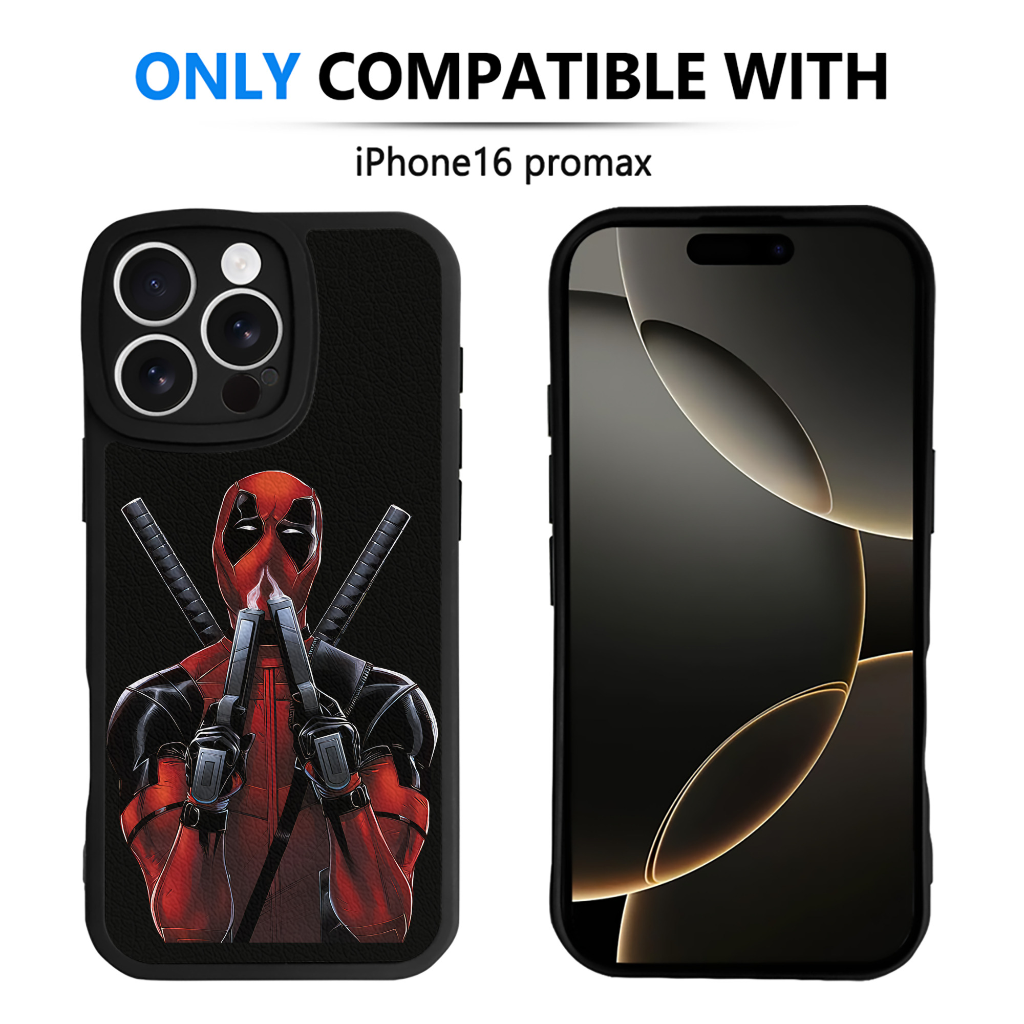 （画像用） Deadpool デッドプール 【iPhone 16シリーズ対応】シリコンスマホケース（レザー調） 材質：シリコン